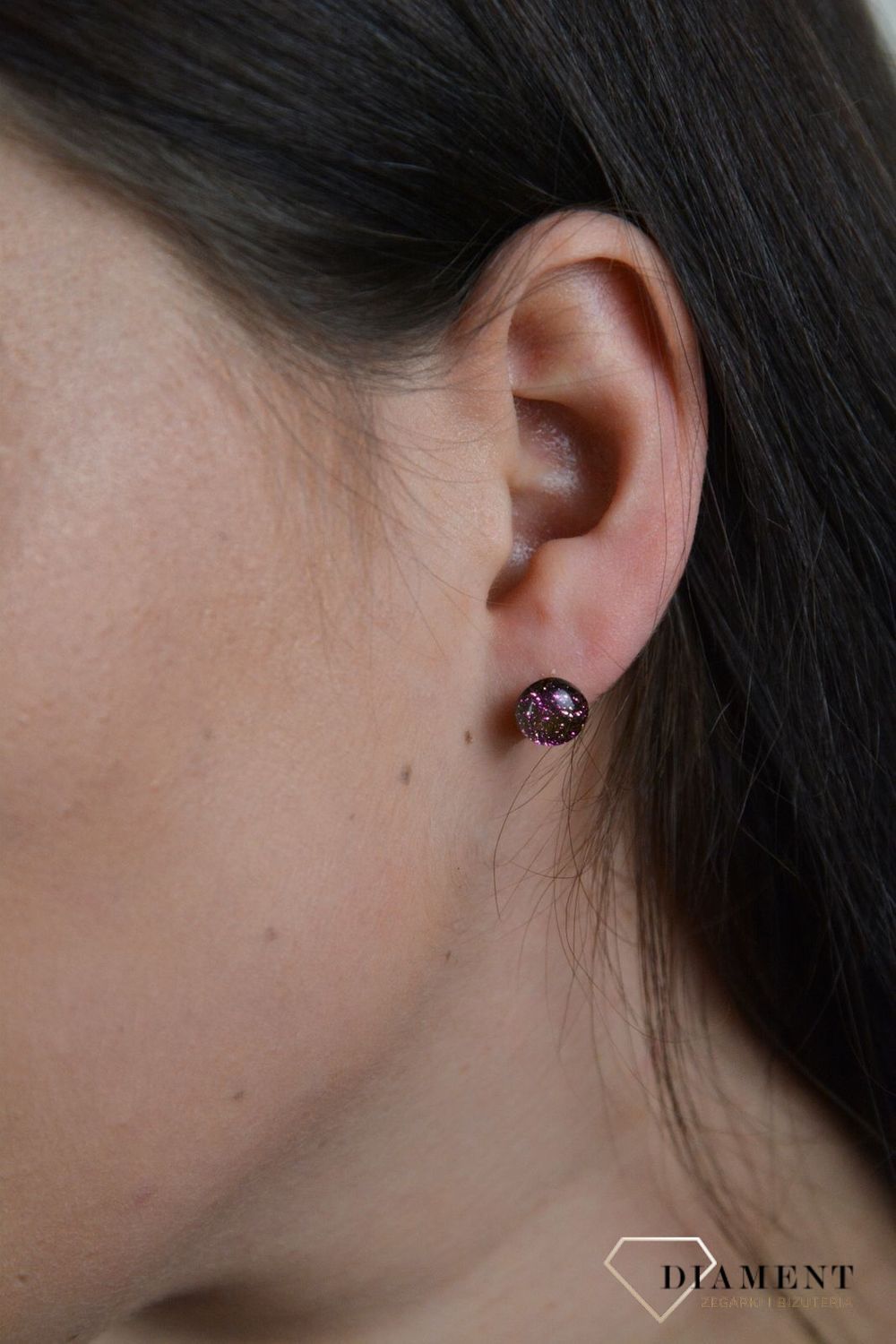 Srebrne kolczyki szkło weneckie 'Wielobarwny kameleon' Murano 45.jpg